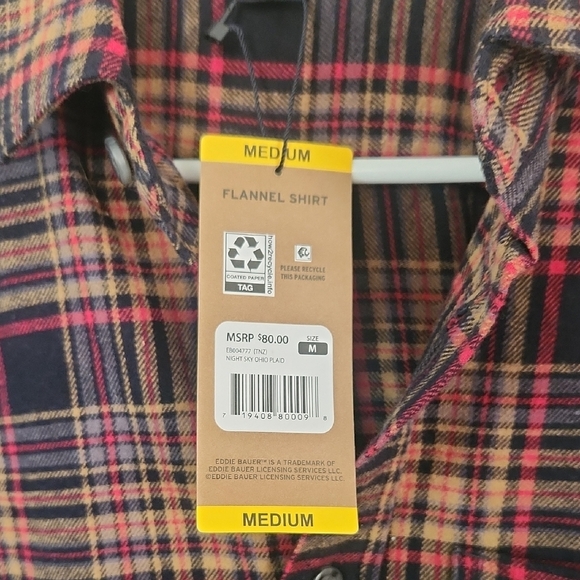 Eddie Bauer Lightweight Red and Black Plaid Shirt Jacket - Picture 4 of 7